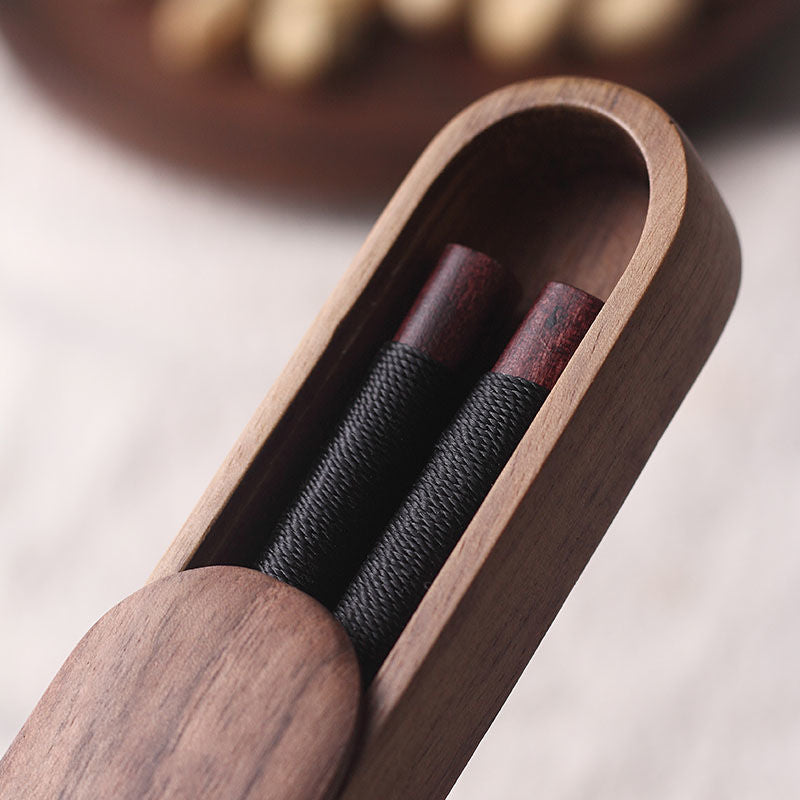 Essstäbchen Schwarz Walnuss Holz Handgemacht Japan Dekoratives Seil Holz Geschenkbox | Restfield